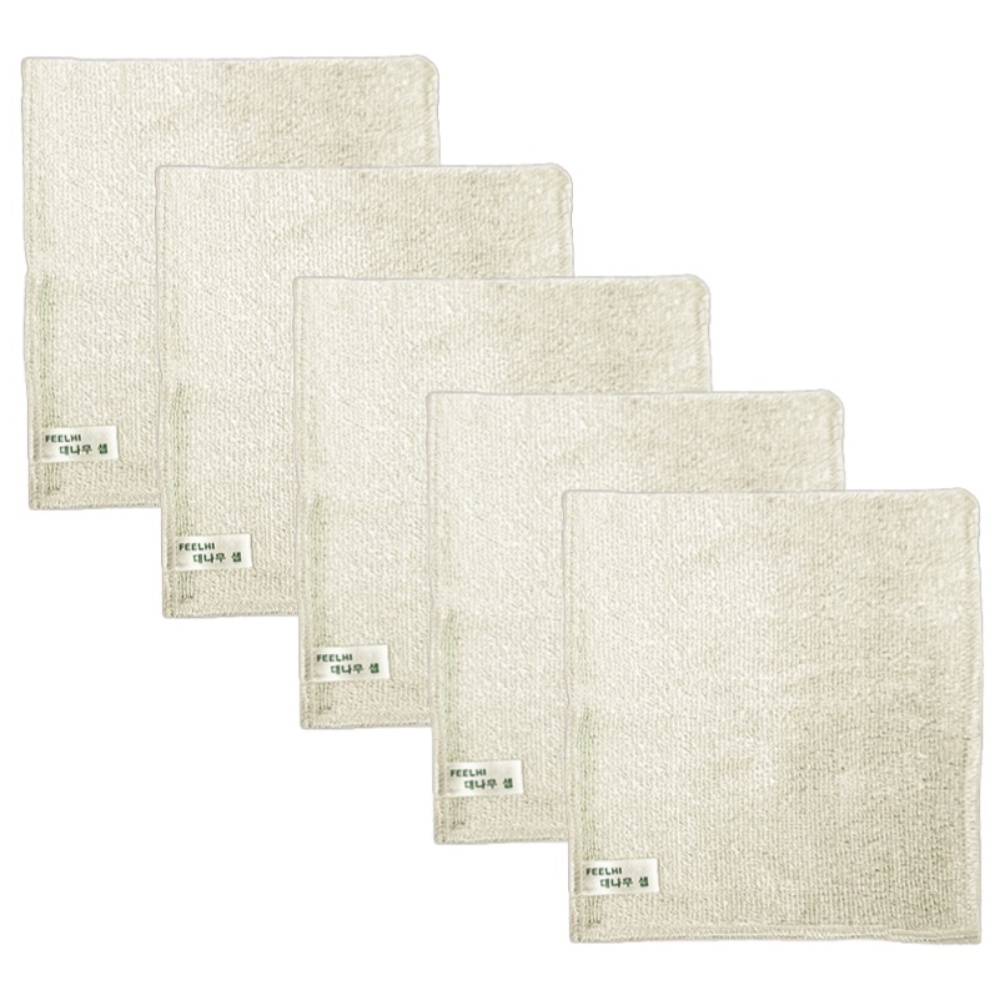 필하이 세제가 필요없는 대나무셀 행주 천연향균 수세미, 화이트, 1세트, 5개 17,500원