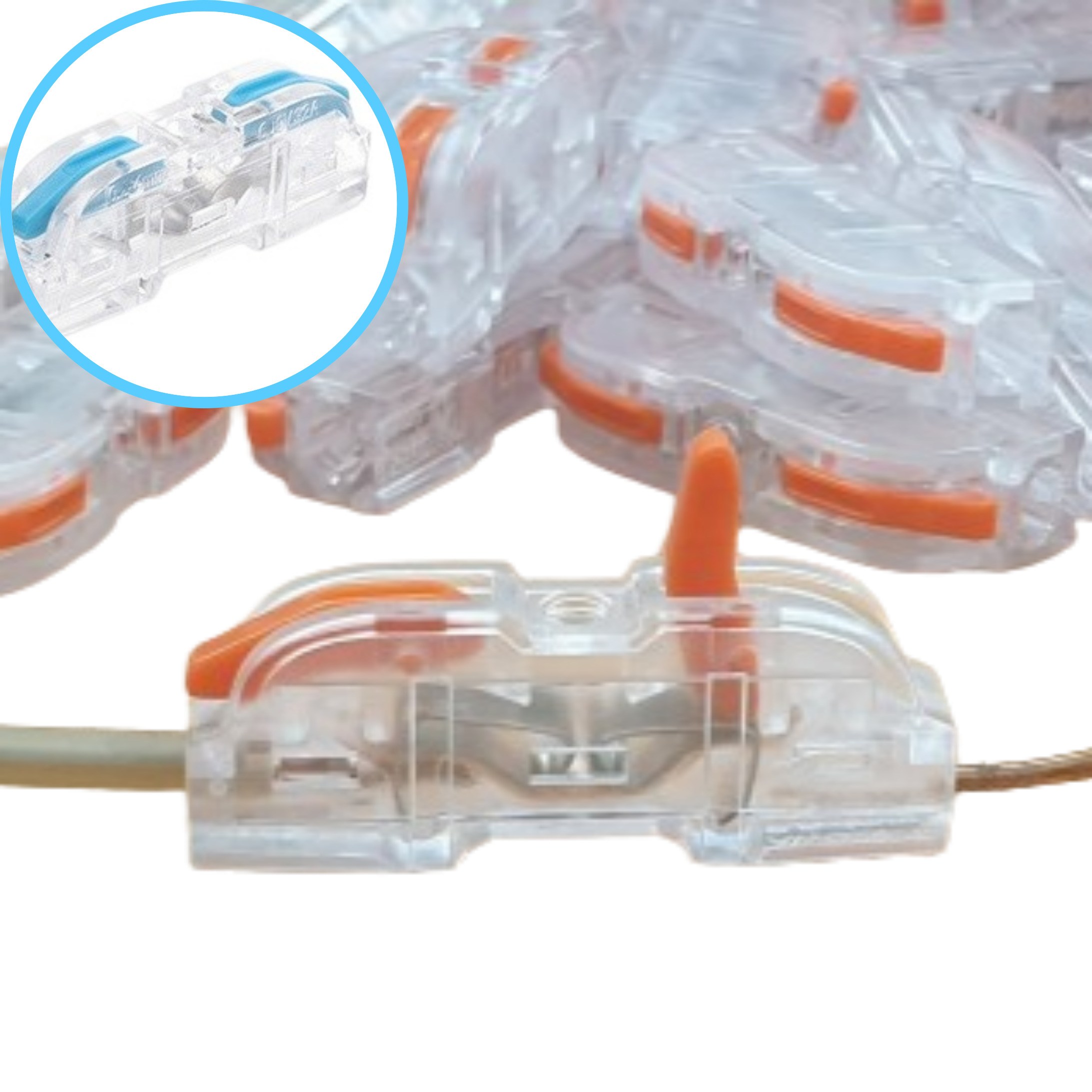 HB153 전선커넥터 직결형 모든전선용 투명 블루, 50개 13,900원