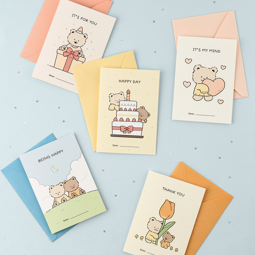 대시앤도트 부시시 베어 메시지 카드 5종 세트 8,030원