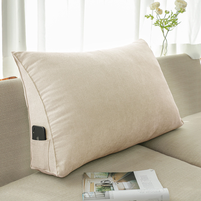 삼각 등받이 쿠션 침대 소파 허리 등쿠션 베개, B 라이트 베이지 27,900원