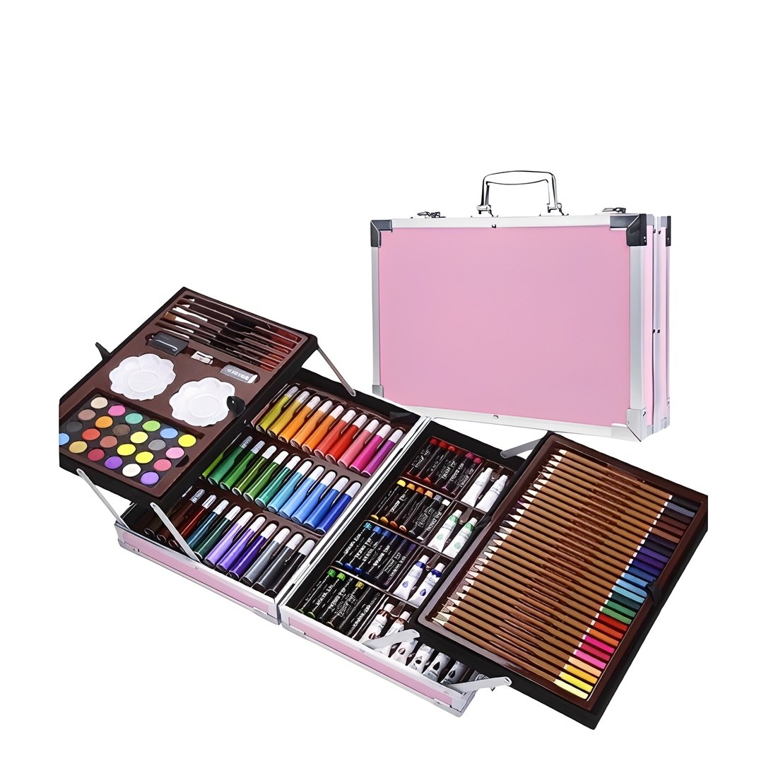 카무 미술도구 145P 4단 세트 핑크케이스, 핑크, 1세트, 현재가 24,500원