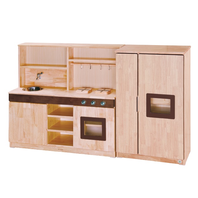 [삼성교구] 원목 주방놀이 소꿉세트+냉장고(고무나무) 1,141,000원