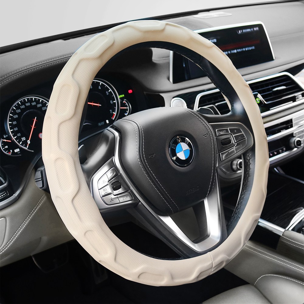 그랜드카니발 올뉴카니발 4세대 KA4 타공 가죽 핸들커버, 크림베이지 18,900원