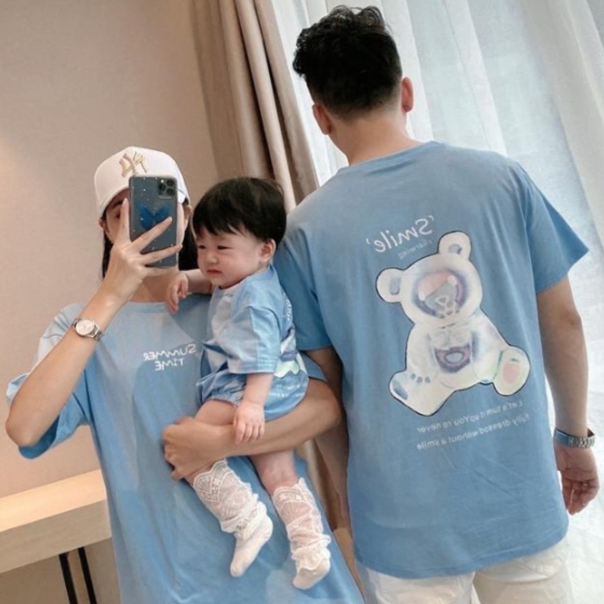 휴먼러브 온가족 패밀리룩 여름 반팔티셔츠 서양풍 캐릭터 곰돌이 3인 4인가족 아기 남여아 모녀 심플 커플룩 18,800원