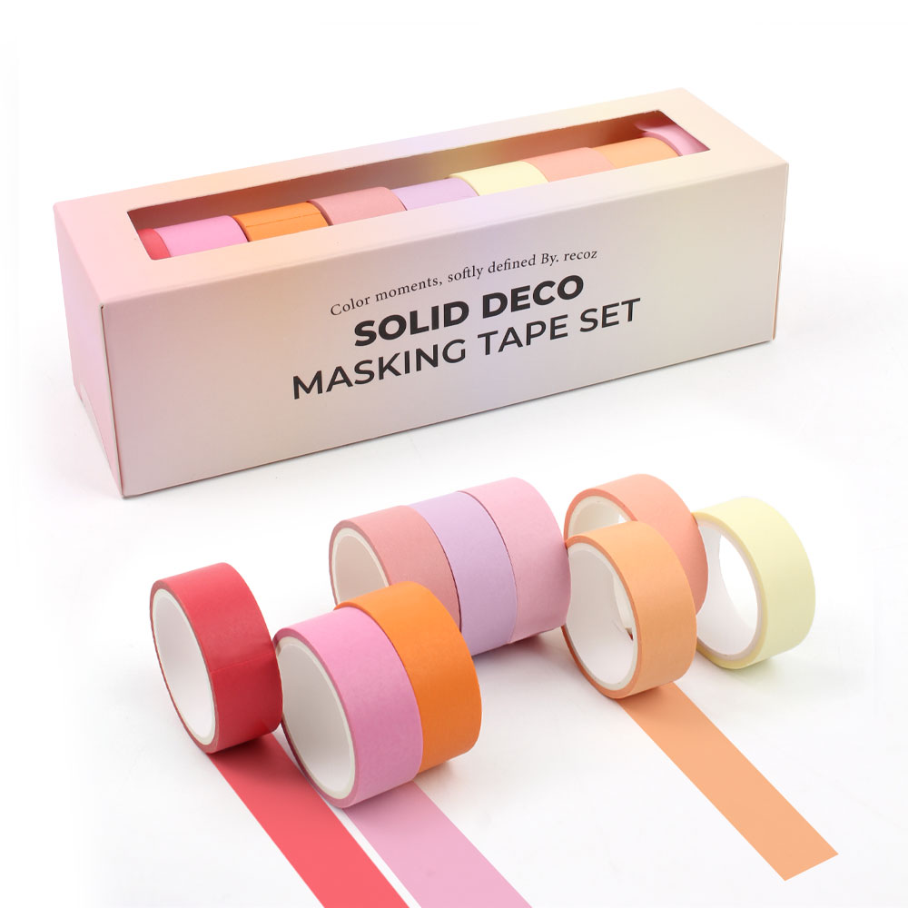 리코즈 솔리드 데코 마스킹 테이프 15mm x 3m 9종 세트 5,900원