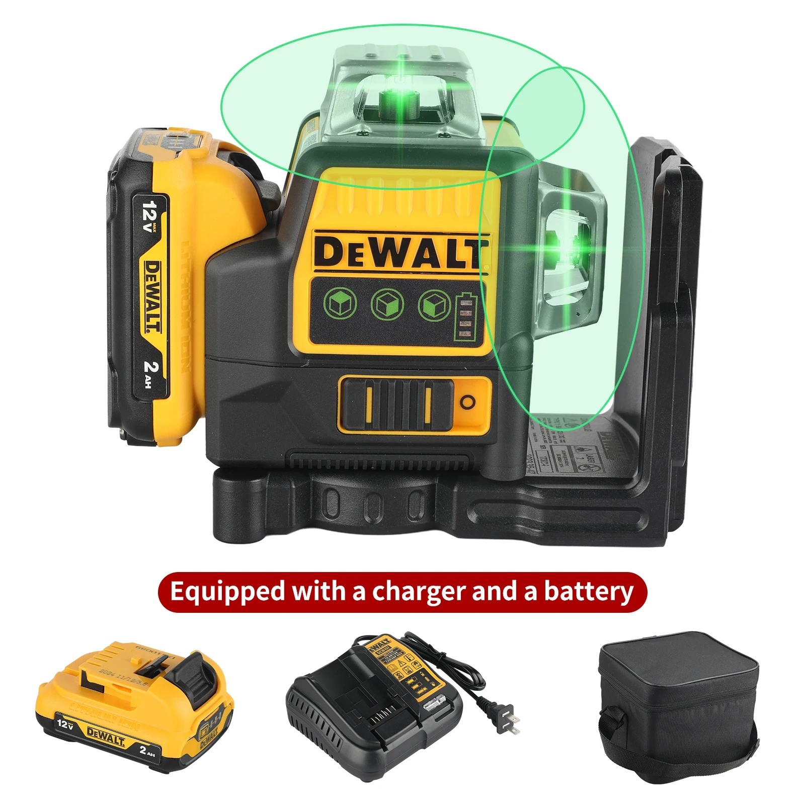 2025 디월트 DW089LG 각도 수직 12V 리튬 배터리 12 라인 레이저 360 레벨 수평 녹색 미터 야외 도구 니벨 85,700원