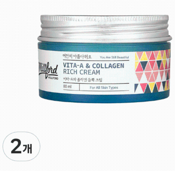 [밀포드] 비타-A와 콜라겐 듬뿍 안티에이징 탄력 콜라겐 크림, 2개, 80ml 47,720원