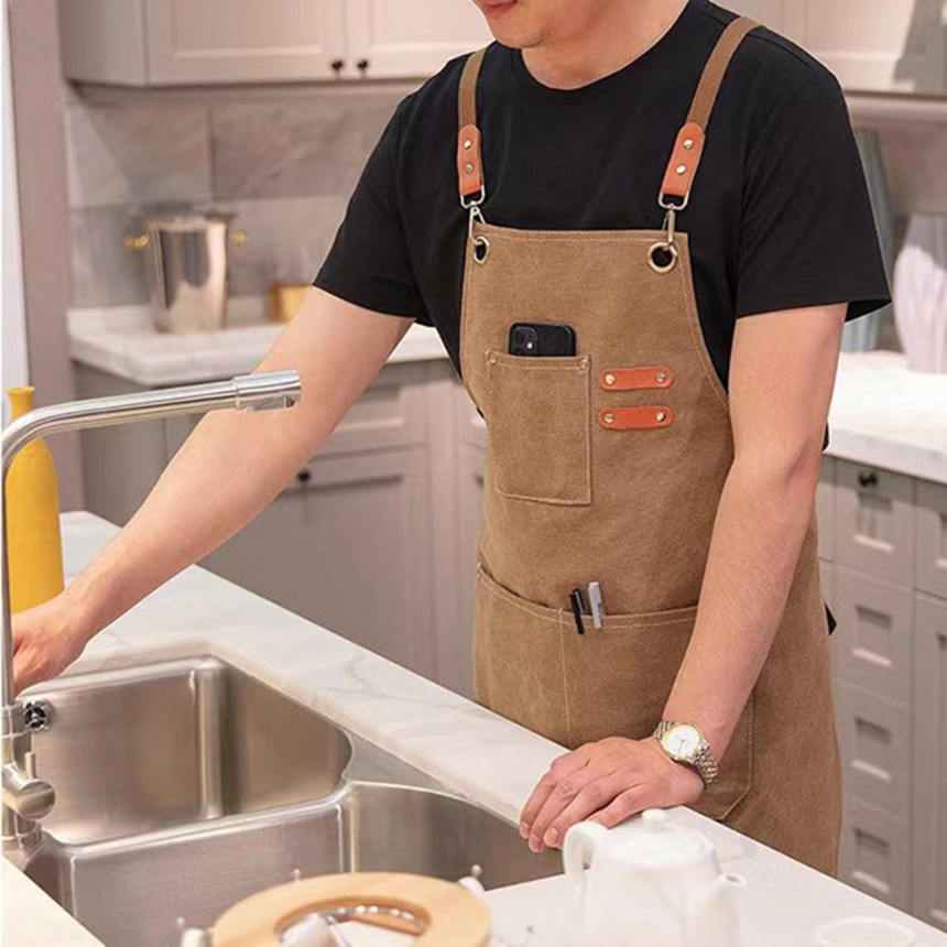 디오셀 프리미엄 심플 캔버스 포켓 앞치마 4,400원