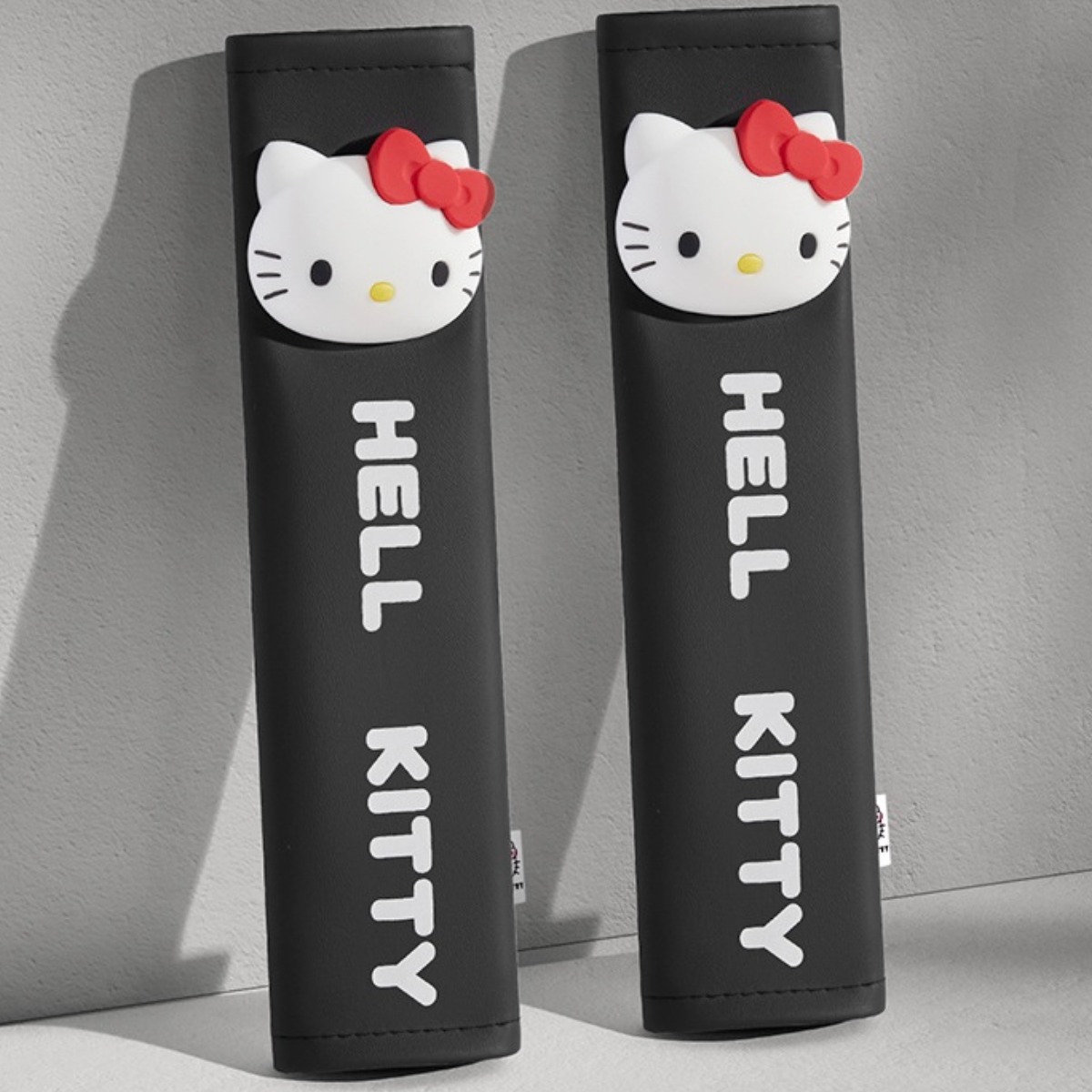SA 산리오 캐릭터 안전벨트 커버 자동차 고급 가죽 소재, 2개, 헬로키티 블랙 17,000원