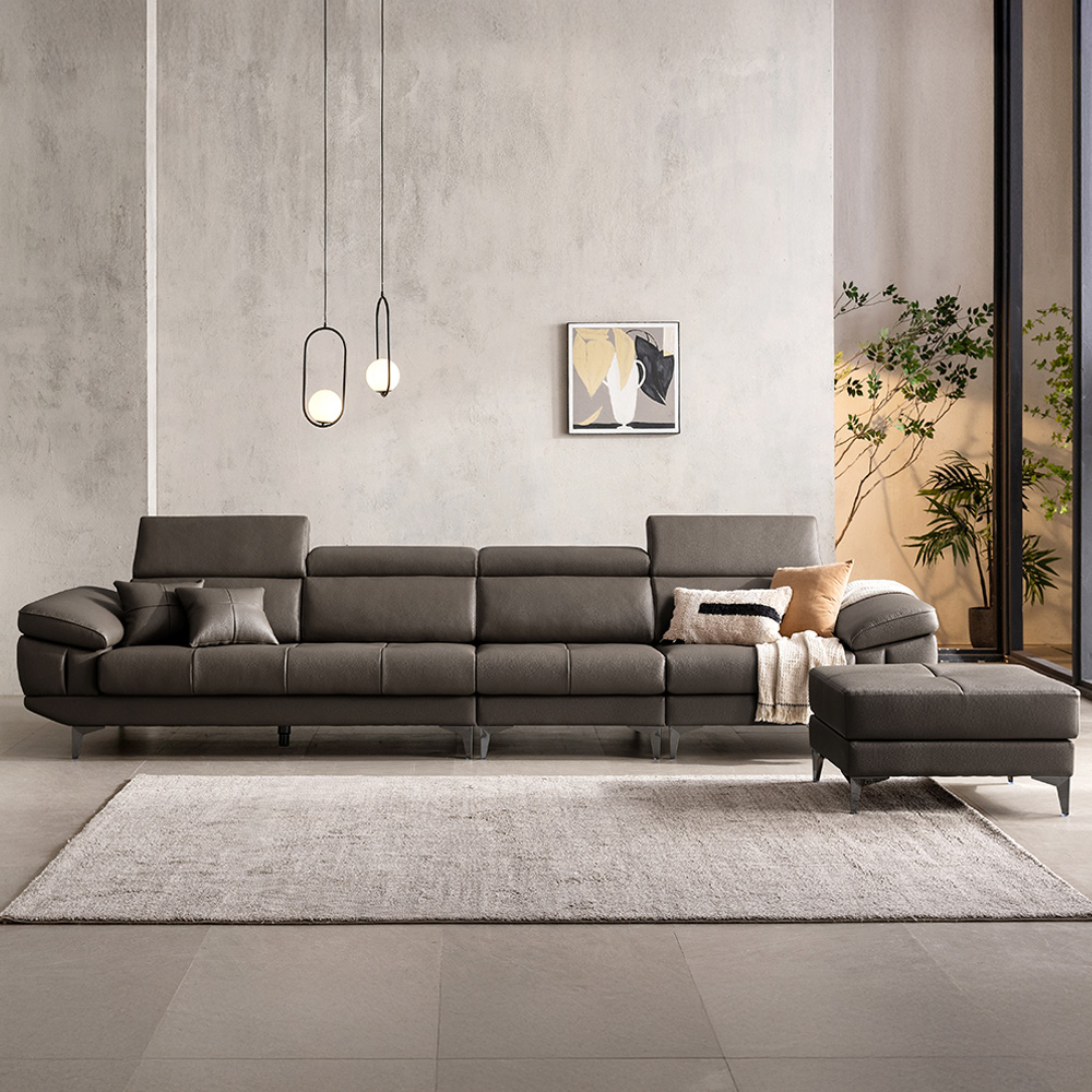 벤티 헤드틸팅 기능성 이태리산 천연소가죽 소파 6인용 + 스툴 세트 방문설치 1,850,000원