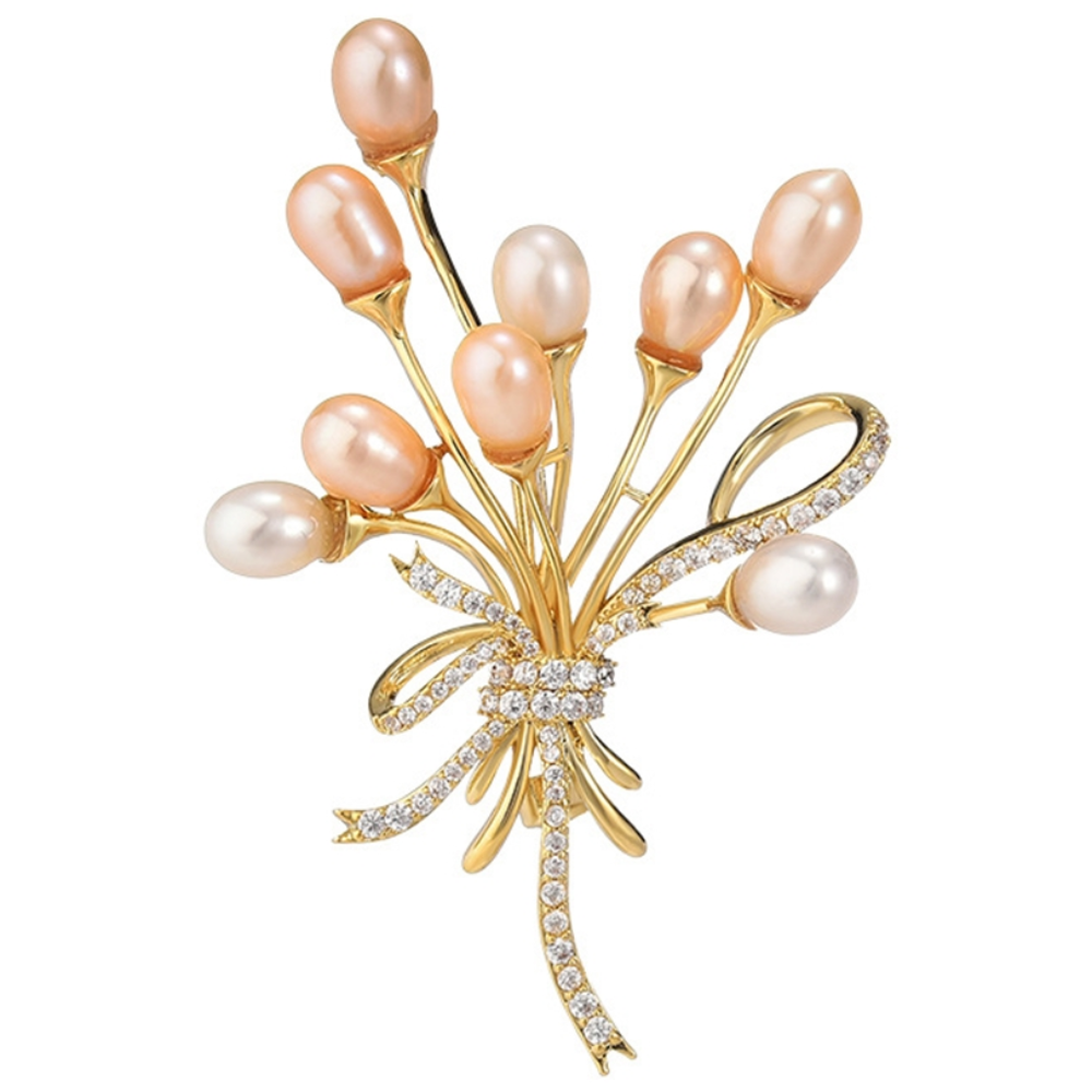 에르모사제이 B003 고급 큐빅 부케 꽃다발 담수 진주 브로치 24,900원