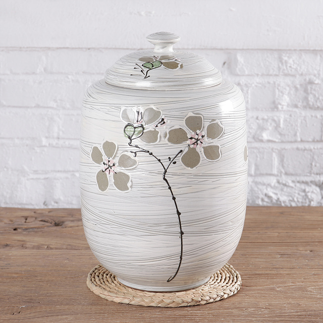 분청 릴리스꽃 쌀독 10kg 소금단지 현관 소금항아리 54,000원