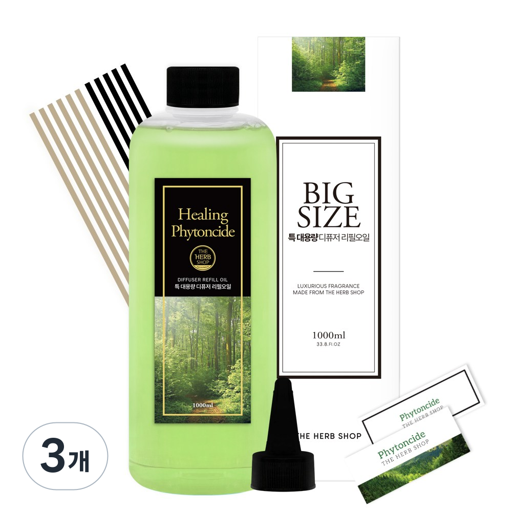더허브샵 특대용량 디퓨저 리필오일, 힐링피톤치드, 1000ml, 3개 85,500원