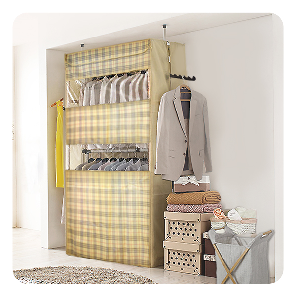 서진 업그레이드 다용도 옷걸이 고정식 스틸 2단 커버 커튼 행거 808 조립식 행거 65,000원