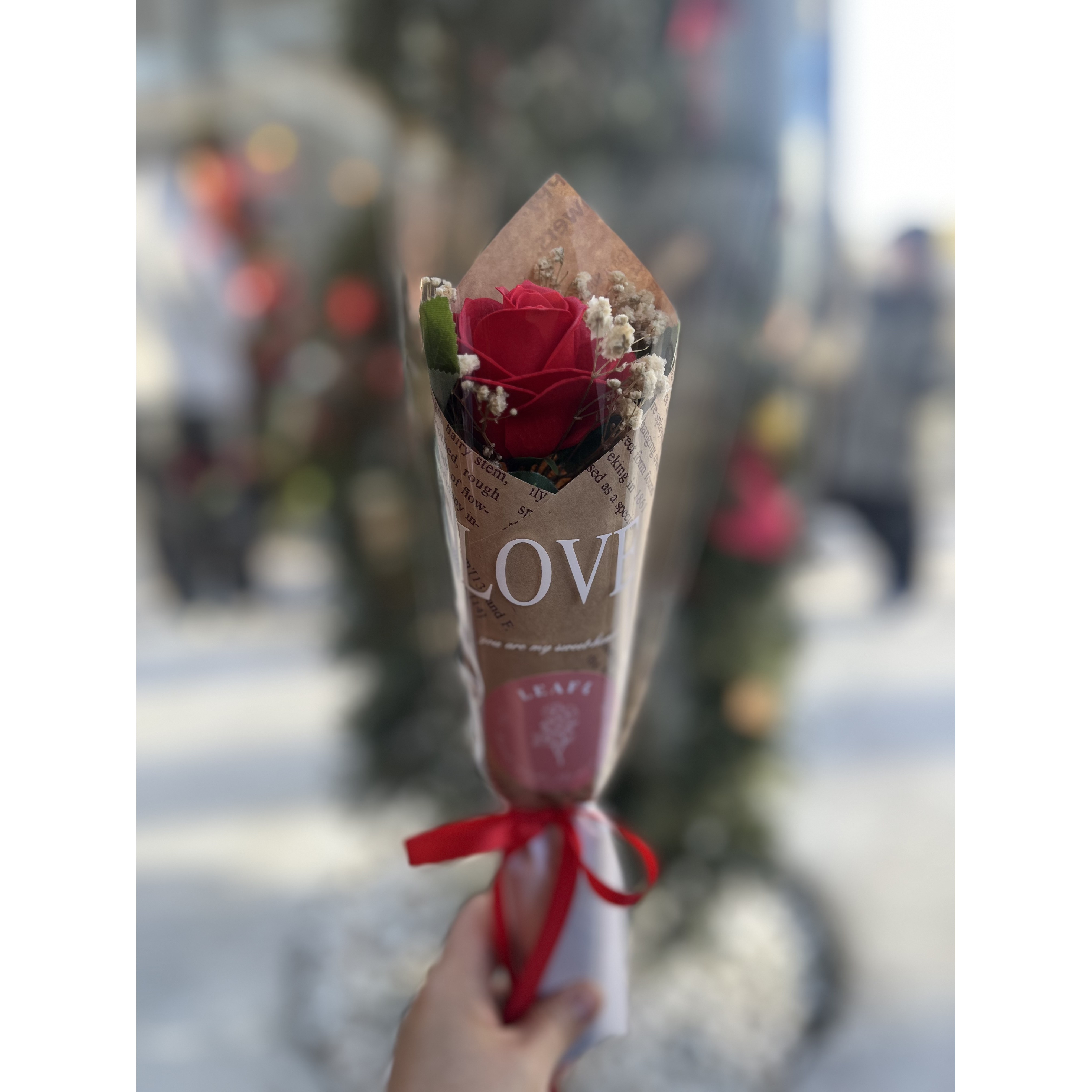 리프4, 한송이비누장미, 졸업식꽃다발, 비누꽃, 한송이장미, 레드 2,150원