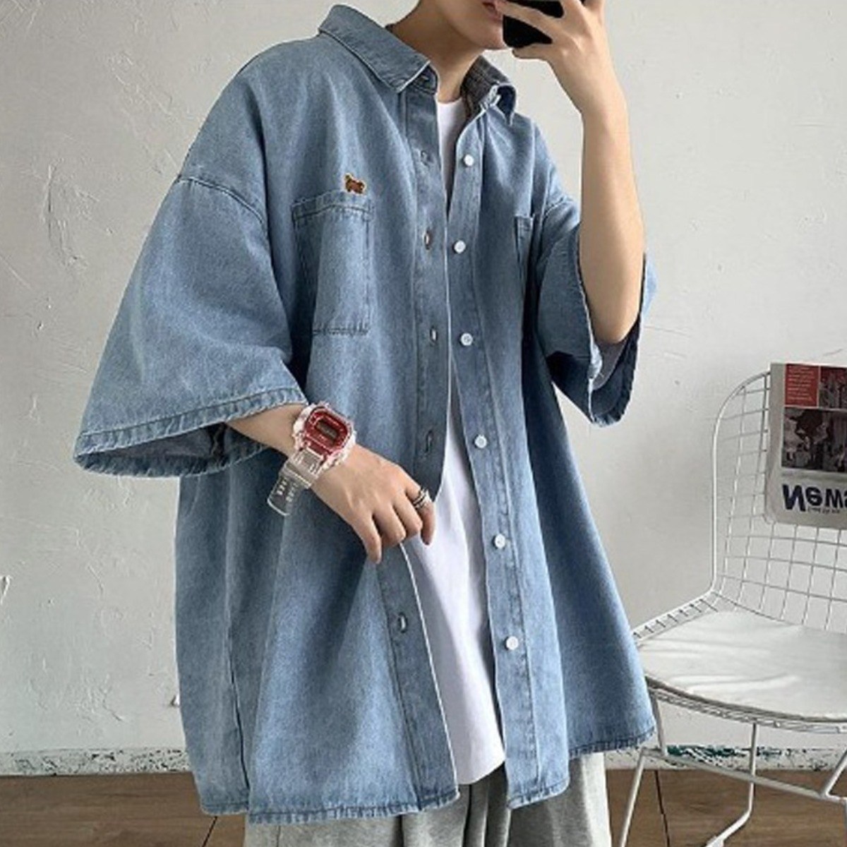 윤블리 빅사이즈 오버핏 청자켓 [1222] 25,900원