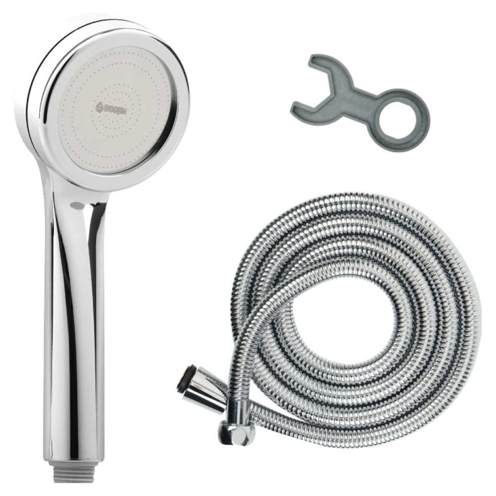 두진 욕실 수압상승 샤워기 헤드 + 황동 스텐 메탈 샤워기호스 1.5m 세트 9,800원