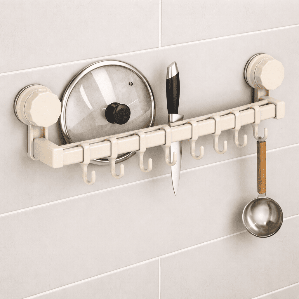 클릭핏 무타공 초강력 흡착식 주방걸이대 40cm, 1개, 크림화이트 15,000원