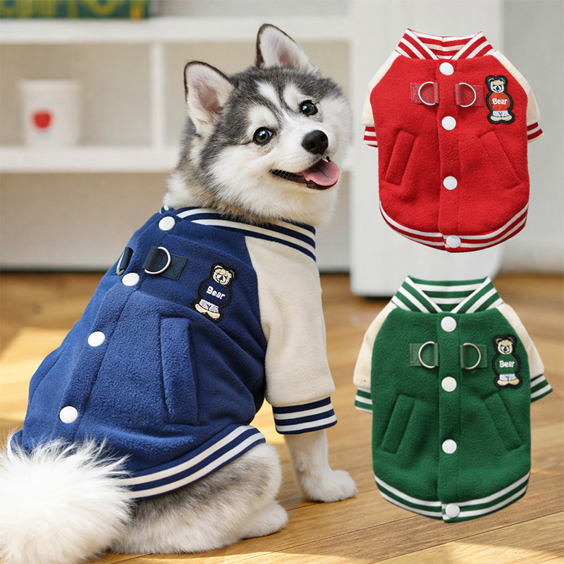 비비독 기모 야구점퍼 강아지 패딩 올인원 하네스 겨울옷 기모안감, 1, 기모 야구점퍼-블루M 10,800원