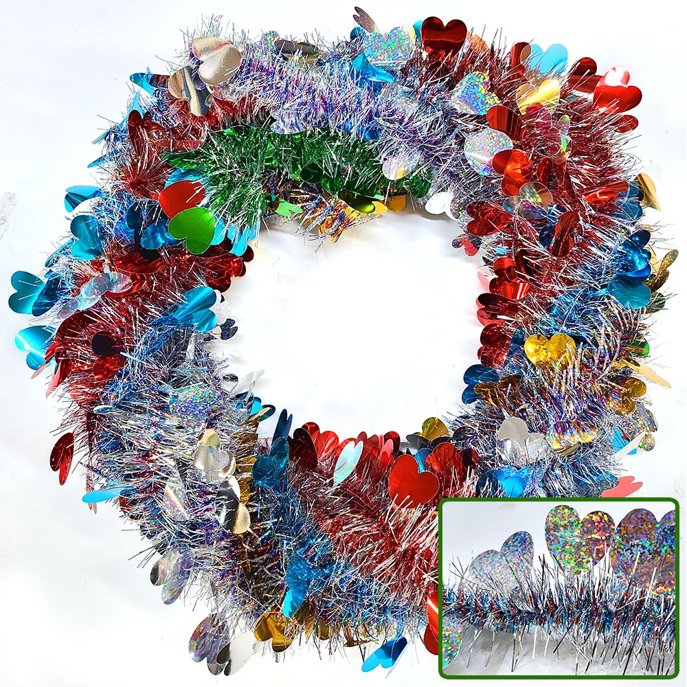 크리스마스 모루 (하트) -6칼라 트리장식 크리스마스츄리 파티장식 시즌모루 7,500원