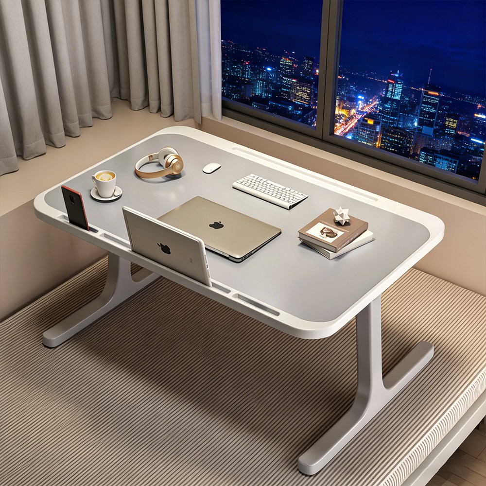 Ageye 학습 책상 접이식 다용도상 베드테이블 실버화이트, 회색 45,900원