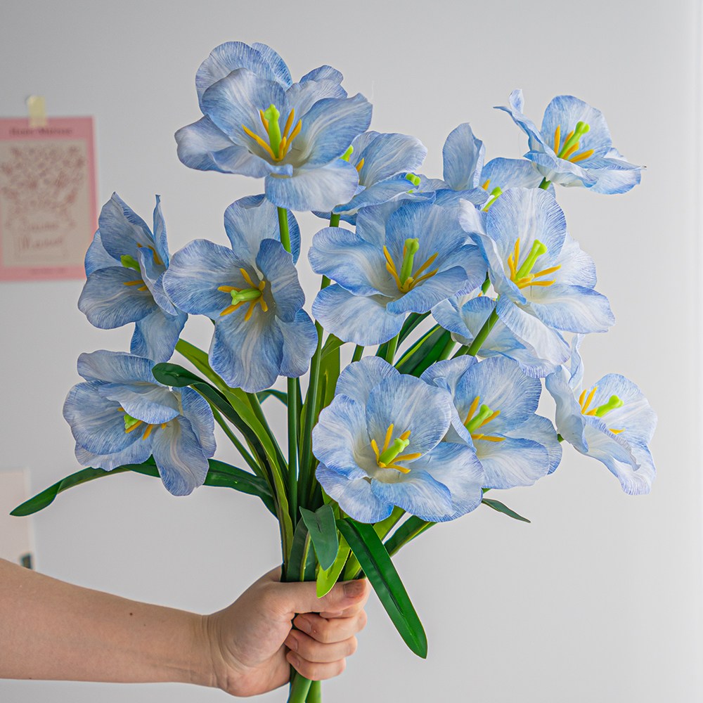 화예원 생화같은 성묘 조화 꽃다발 만개 튤립 5송이 웨딩 부케 꽃 9,800원