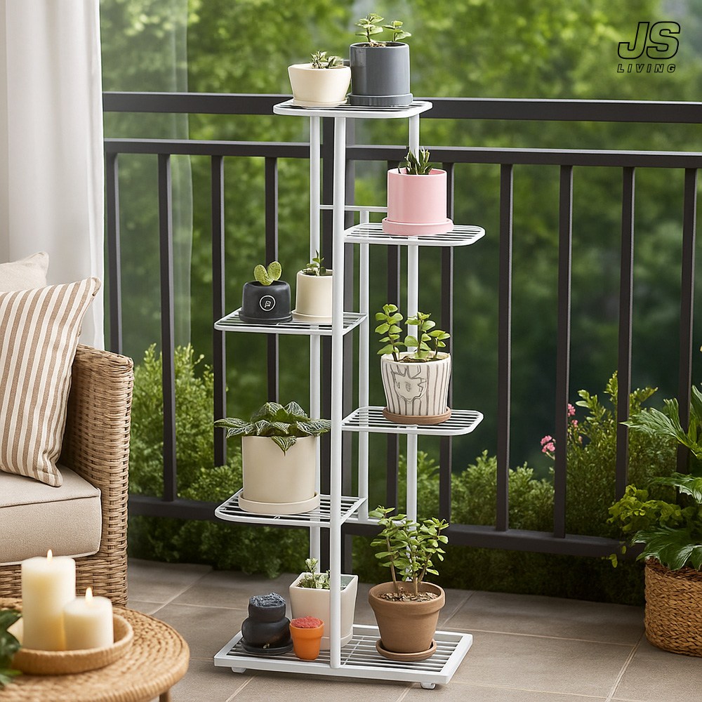 JS리빙 화이트 화분 진열대 베란다 6단 철제 사각 꽃 받침대 조립식 대형 화분랙 실내 인테리어 다용도 화분 선반대 블랙 야외 다층 거실 다육이 화분정리대 JN#VS0450560 25,800원