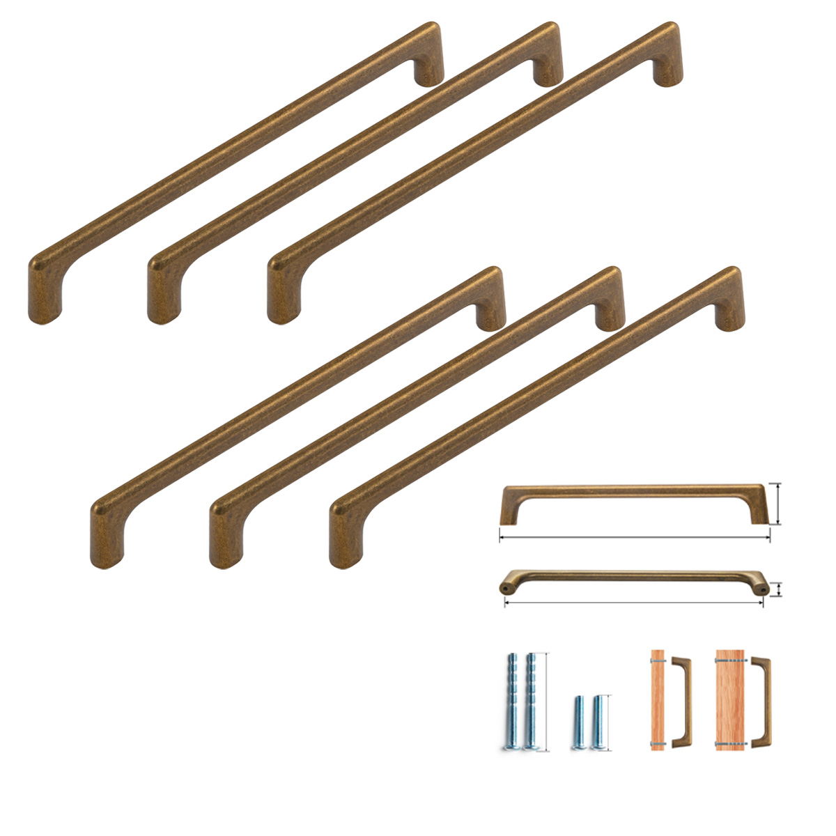 Goo-Ki 가구 서랍 손잡이 클래식 스타일 가구 손잡이 서랍장 손잡이, 6개, GT-앤티크 황동 57,500원