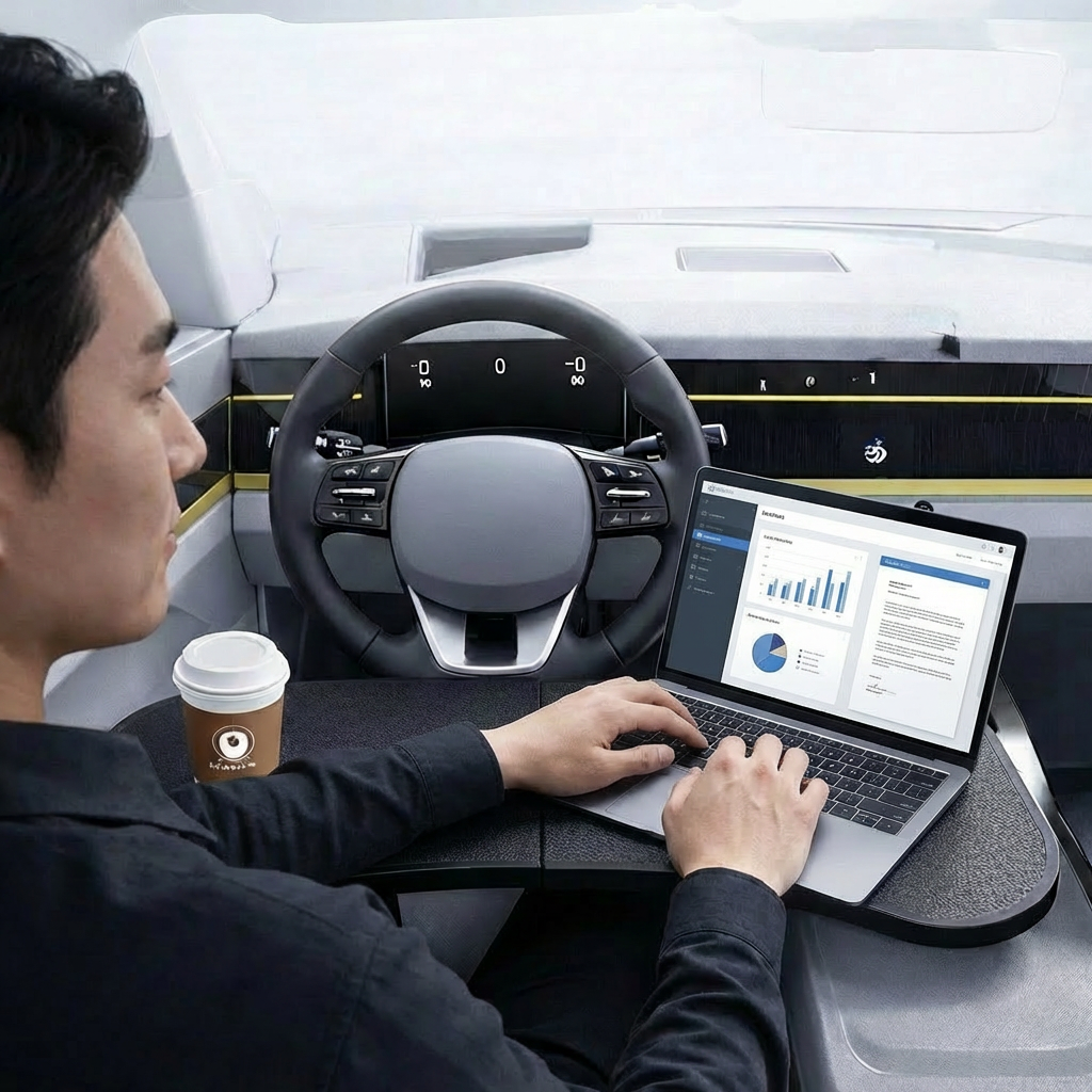 지온엘 차량용 테이블 멀티 접이식 거치대, 블랙, 1개 35,500원