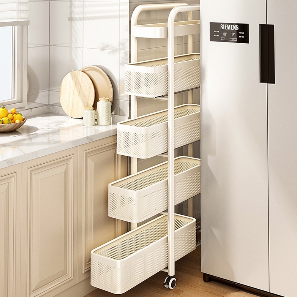 하루꿈 틈새 공간 수납장 슬림 트롤리 선반 일체형 다용도 이동식 서랍형 슬라이드 수납정리함 67,800원