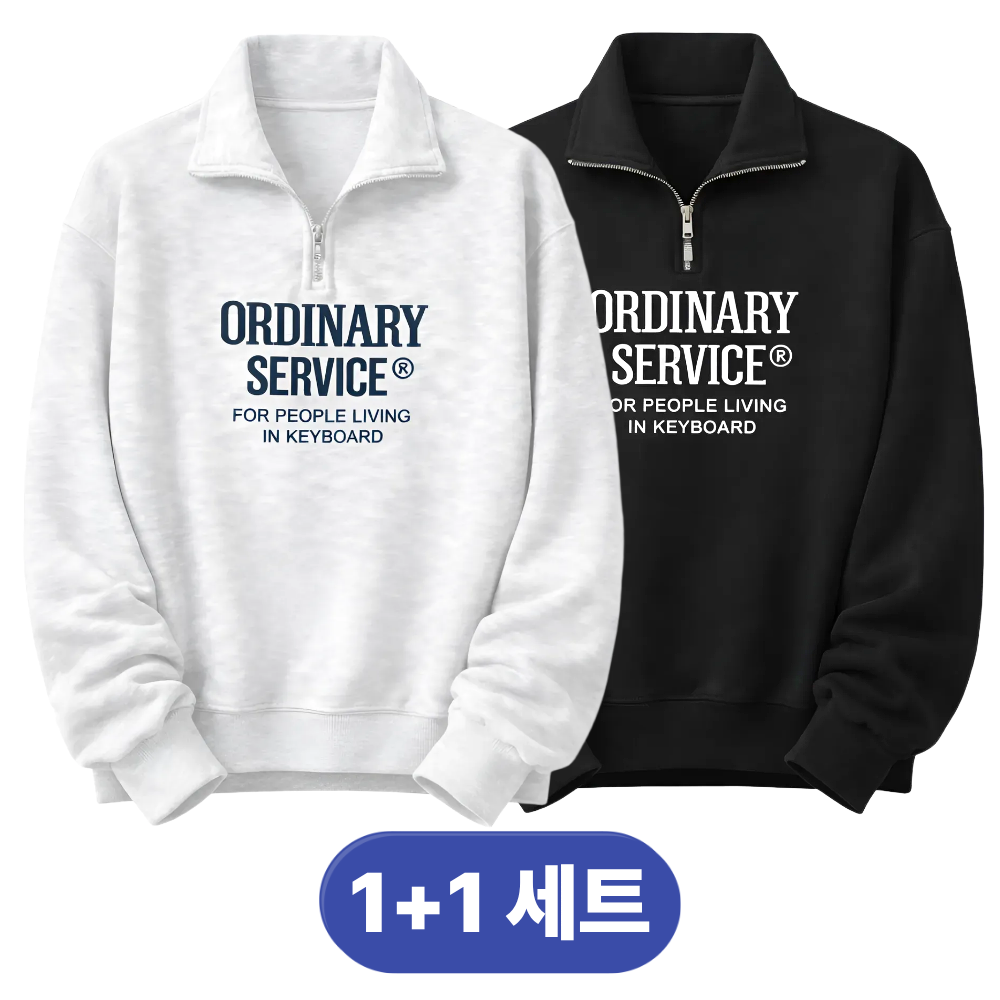 민채앤코 여성용 봄 세미크롭 오버핏 반집업 루즈핏 하이넥 맨투맨 2종 세트 36,400원