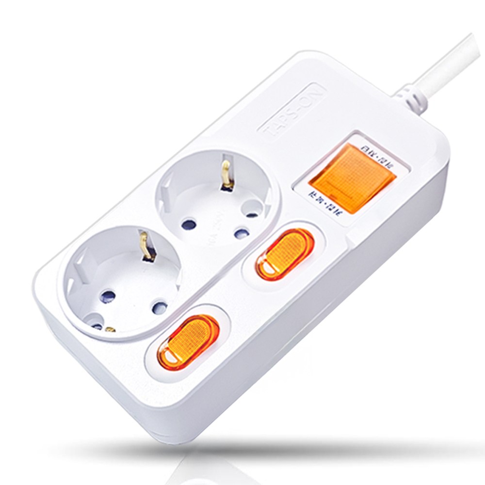 개별스위치 멀티탭 KC인증 접지 과부하차단 2800W 절전 콘센트 2구 멀티탭, 화이트(빨간스위치), 1개, 3m 20,100원