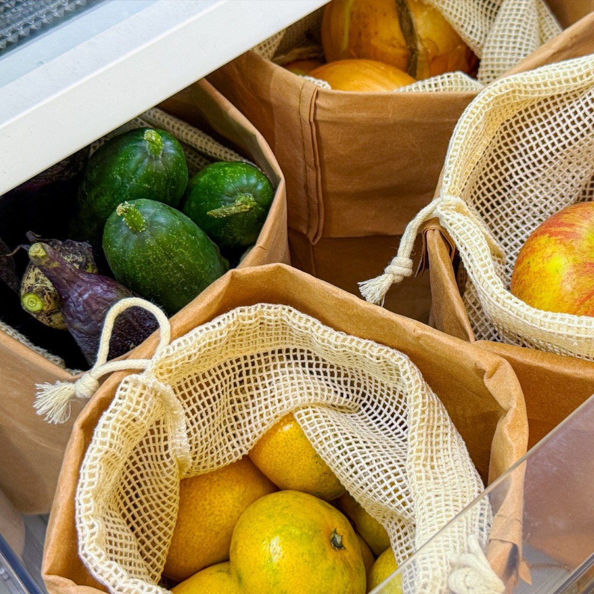 코드86 냉장고정리 페이퍼백 야채망 세트, 1세트, 페이퍼백+야채망 14,800원