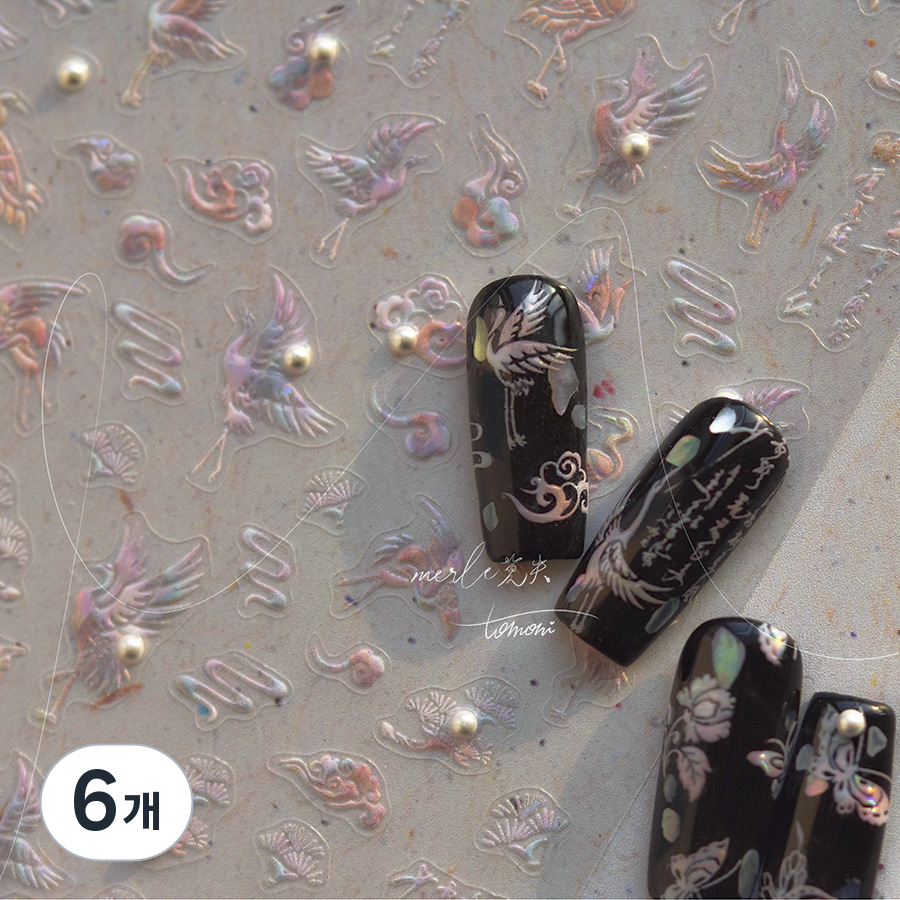 샵글로벌 토모니 크리스탈 다이아몬드 네일아트 스티커 나비 꽃 새 3종, 6개, 크리스탈새 29,580원