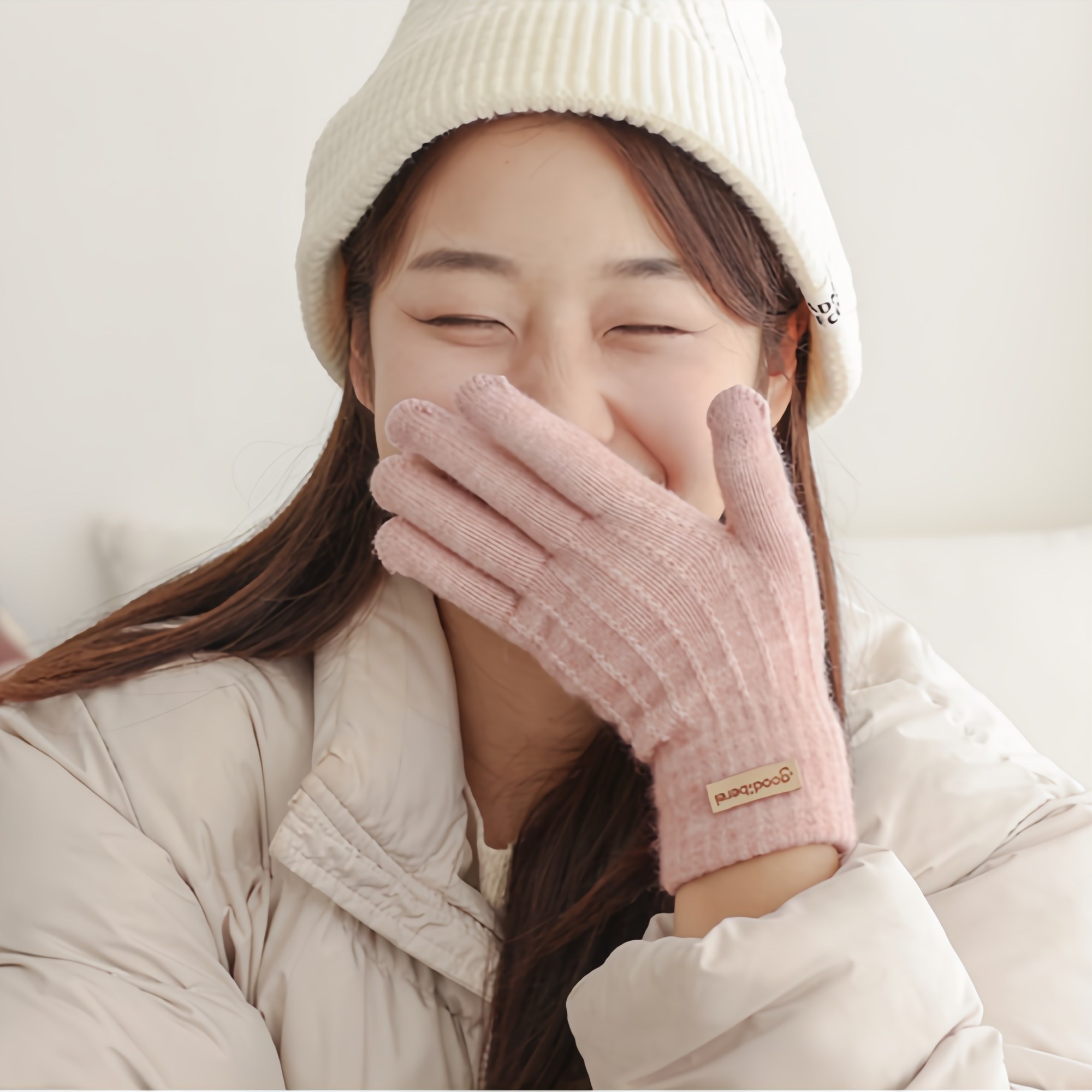 굿베럴 고급스러운 단색 기모 여성 장갑 스마트 터치 6,900원