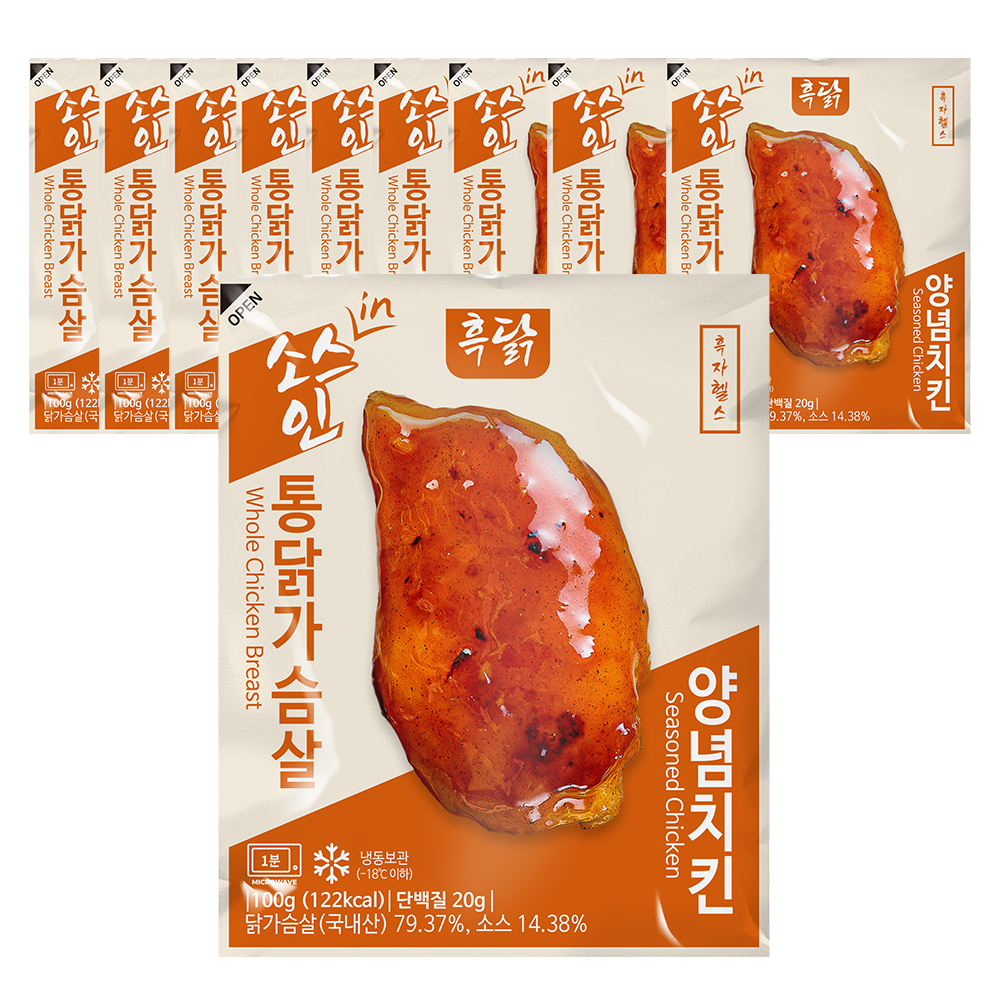 흑닭 소스인 통닭가슴살 양념치킨맛, 10개, 100g 24,500원