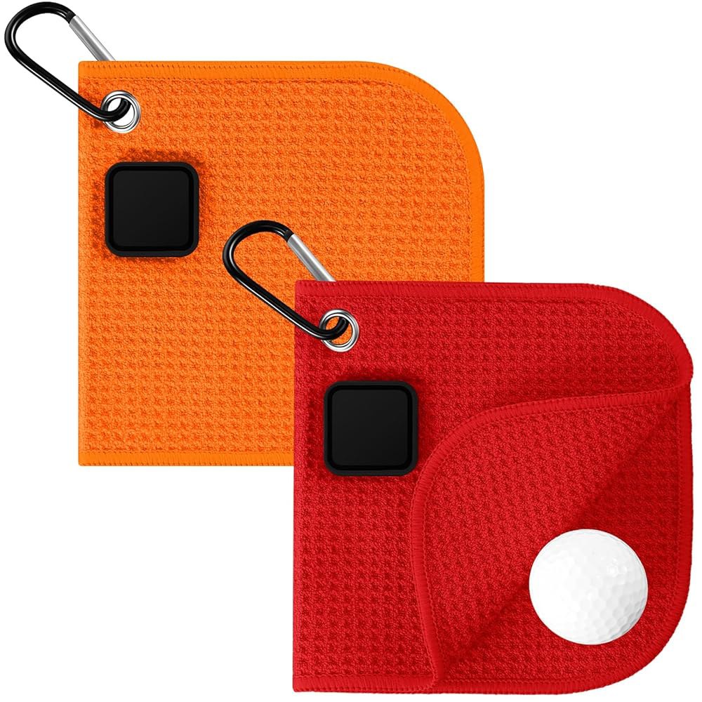 하하펠트 소형 마그네틱 골프 타월 클립 6 x 인치 마이크로파이버 와플 포함 2 개 골프공 카트 또는 클럽용 강도 산업용 자석 37,400원