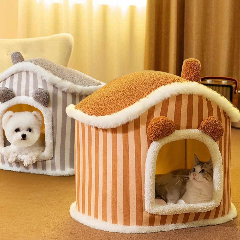 반려동물 뽀송이 하우스 소형 강아지 고양이 숨숨집 동굴집 반려묘텐트, 그레이, 1개 25,060원