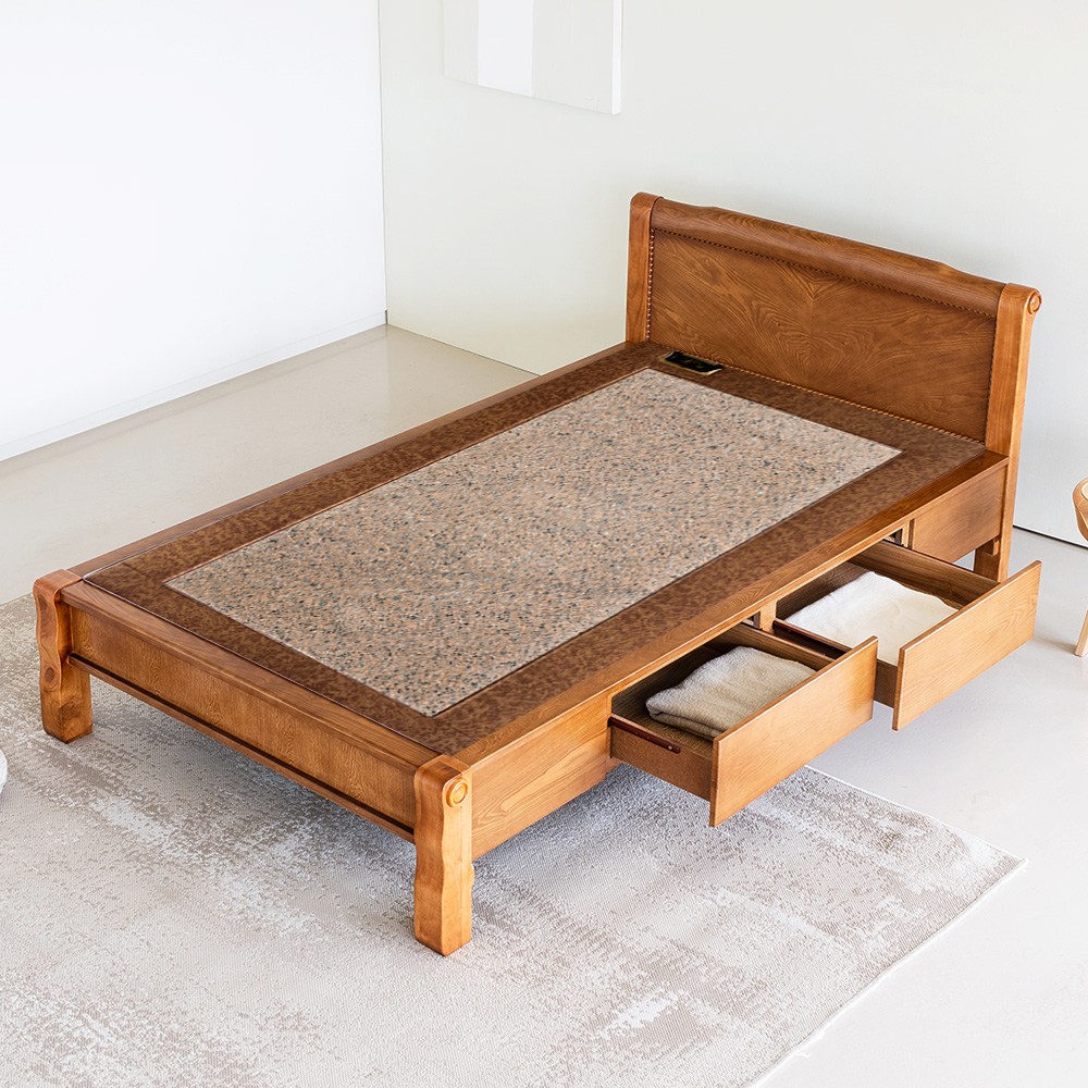 현대의료기 205V2S 서랍형 싱글 홍맥반석 돌침대 수납침대, 홍맥반석 569,000원