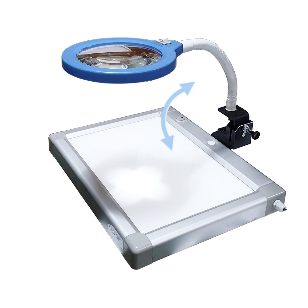 아로 투과반사 하부조명 스테이지 LED 확대경 스탠드형 확대경헤드 업다운 가능 650,000원