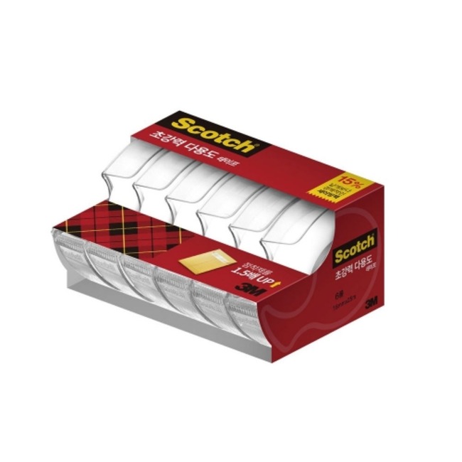 3M 스카치 초강력 다용도 테이프 세이빙팩 1825D-6 단면 디스펜서 6개입 12,950원