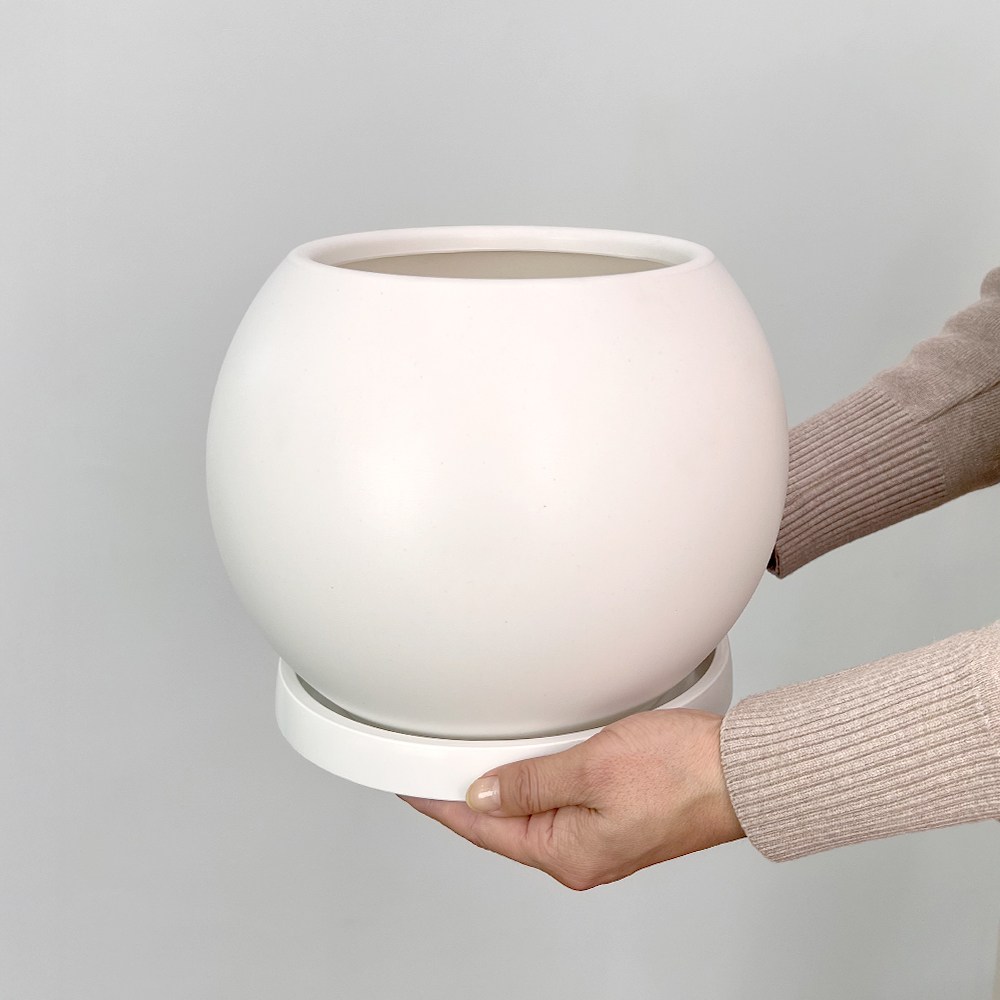 식물연구소 플라스틱 인테리어 달항아리 화분 화이트 1세트 9,900원