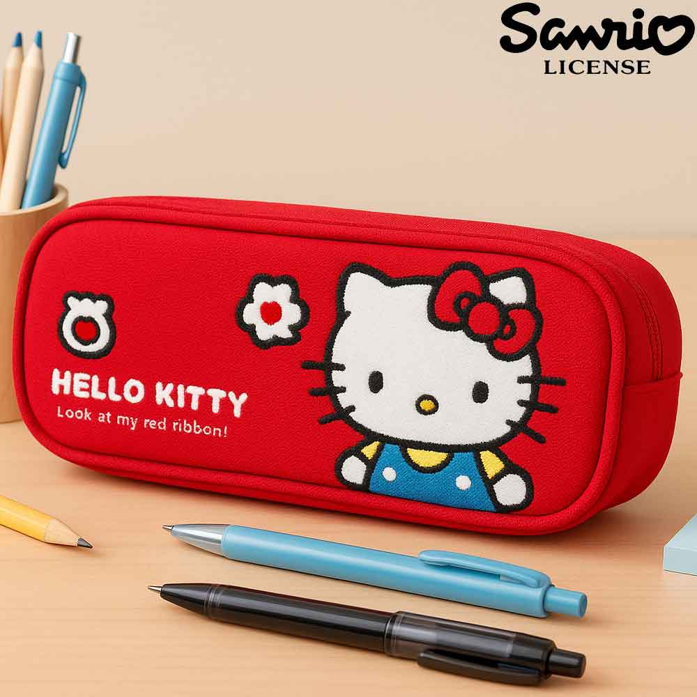 한들 산리오 헬로키티 면 아플리케 패브릭 필통 14,900원
