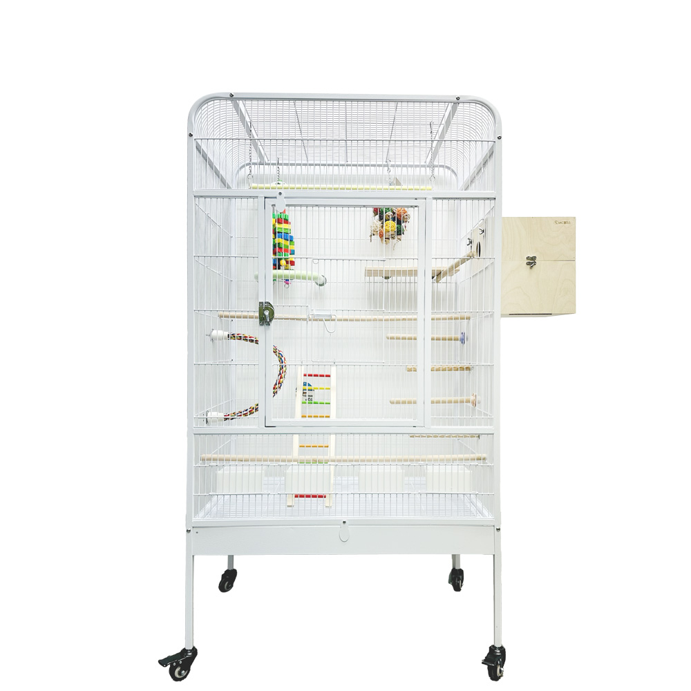 앵무새 새장 대형 케이지 철장 이동식 사육장 코뉴어 모란 왕관 중형앵무, 1개, 화이트 322,000원
