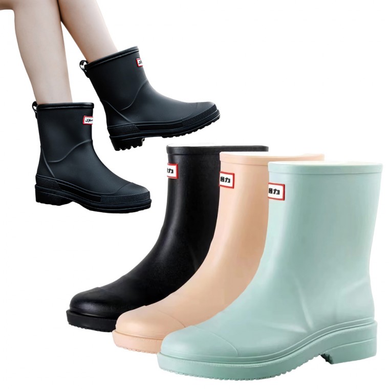 [도매라인]*고급 미들레인부츠 여성장화 워커 장마철 패션장화 성인부츠 미들부츠 장마신발 14,230원