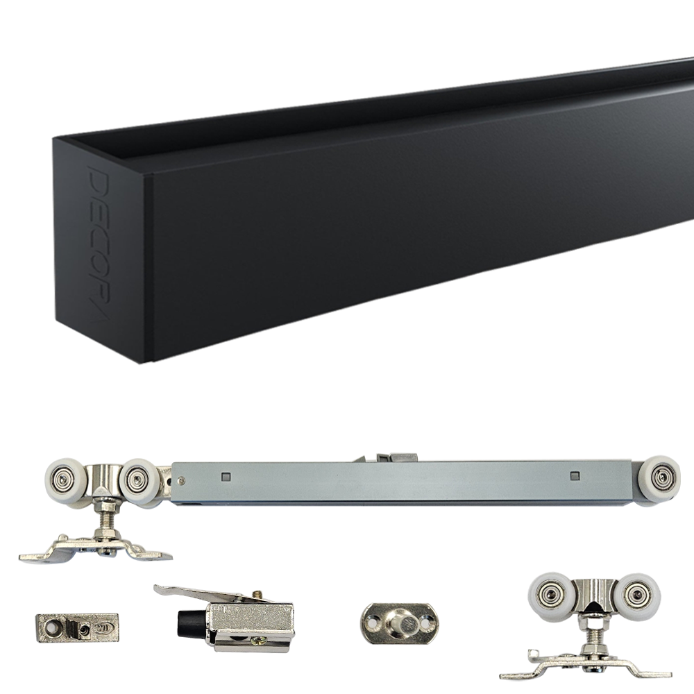 블랙 벽면슬라이딩레일 미닫이문 슬라이딩도어레일, 1세트 125,000원