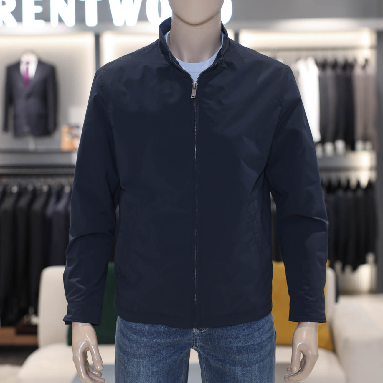 남자 간절기 점퍼 코오롱 브렌우드 해링턴 블루종 봄 가을 바람막이 네이비 179,200원