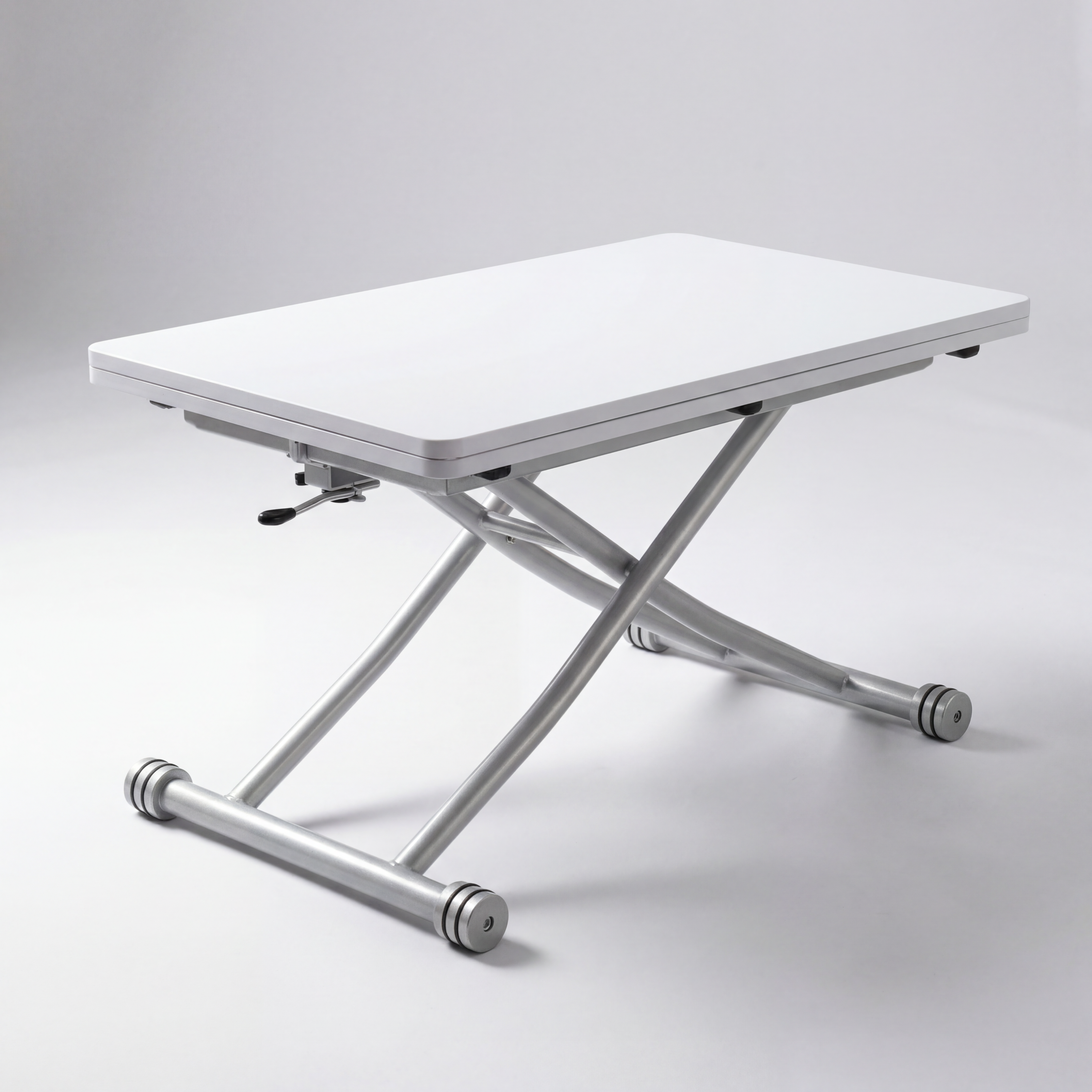 브릭룸 트랜스폼 높이조절 거실 리프트업 테이블 확장형 폴딩 접이식 식탁 탁자, 화이트 200,000원