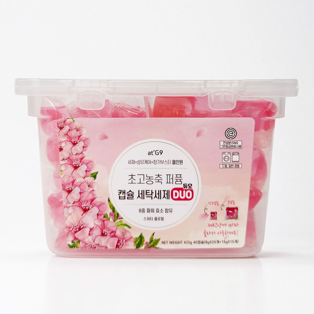 엣지나인 초고농축 퍼퓸 캡슐 세탁세제 듀오 40ea 스위티플로럴향, 1개, 40개입 19,500원