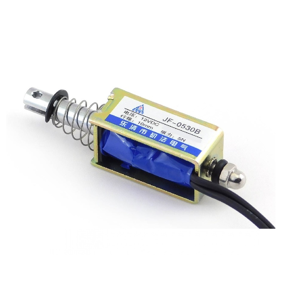 makePCB P161 솔레노이드 JF-0530B 전자석 Solenoid 푸쉬 풀 타입 오픈 프레임 DC12V DC24V, P161 JF-0530B DC12V 3,480원